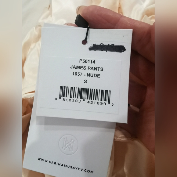 NWT Sabina Musayev small nude satin shorts, designer James pant - Picture 7 of 8